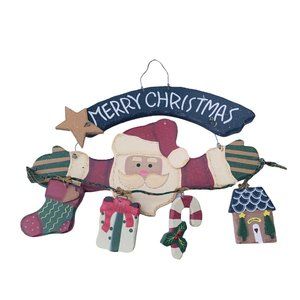 Solid Wood Christmas Door Decoration Welcome Sign Hanger Ornament for Outdoors
